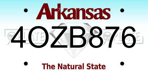 4OZB876 Arkansas License Plate