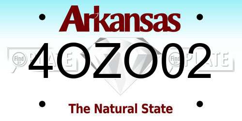 4OZO02 Arkansas License Plate