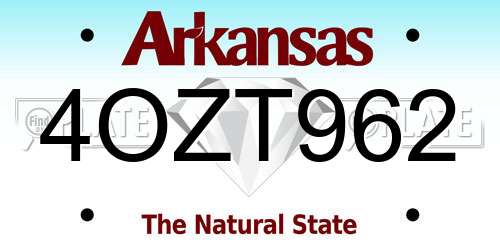 4OZT962 Arkansas License Plate