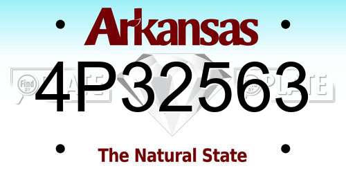 4P32563 Arkansas License Plate