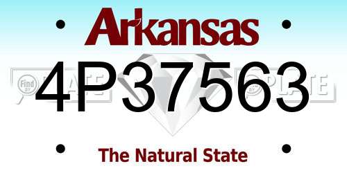 4P37563 Arkansas License Plate