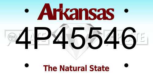 4P45546 Arkansas License Plate