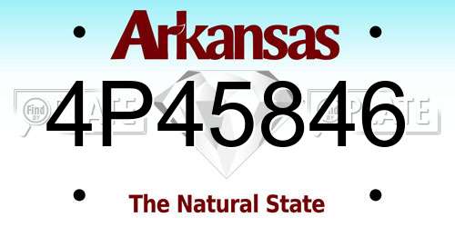 4P45846 Arkansas License Plate