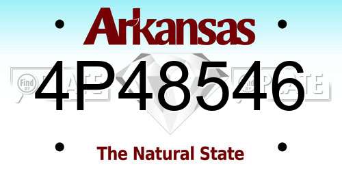 4P48546 Arkansas License Plate
