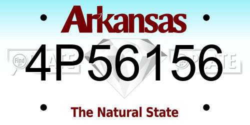 4P56156 Arkansas License Plate