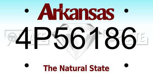 4P56186 Arkansas License Plate