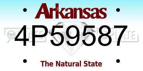 4P59587 Arkansas License Plate