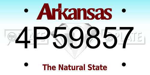 4P59857 Arkansas License Plate