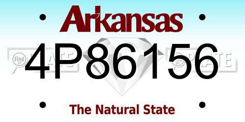 4P86156 Arkansas License Plate
