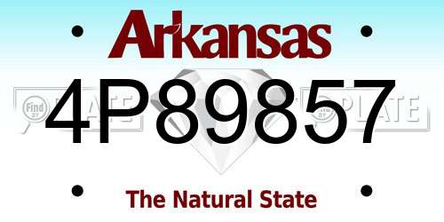 4P89857 Arkansas License Plate