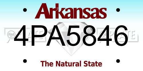 4PA5846 Arkansas License Plate