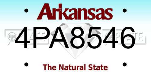 4PA8546 Arkansas License Plate