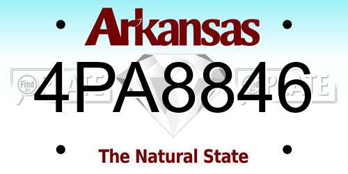 4PA8846 Arkansas License Plate