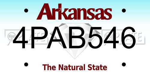 4PAB546 Arkansas License Plate