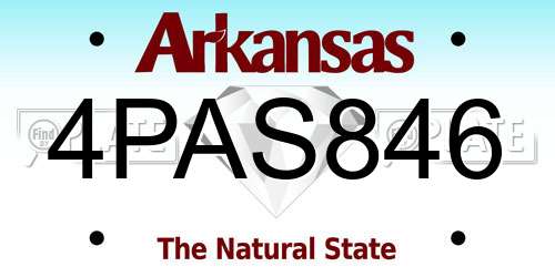 4PAS846 Arkansas License Plate