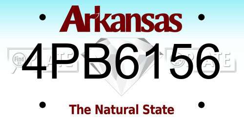4PB6156 Arkansas License Plate