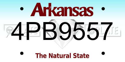4PB9557 Arkansas License Plate
