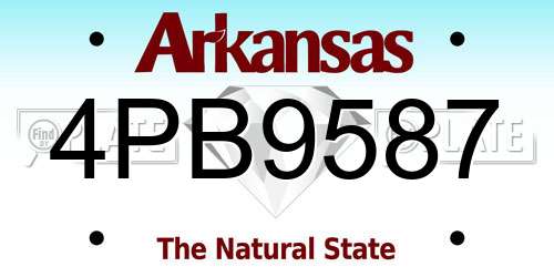 4PB9587 Arkansas License Plate