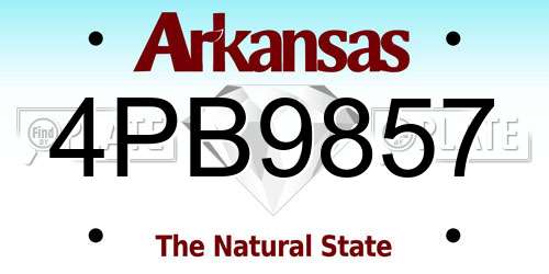 4PB9857 Arkansas License Plate