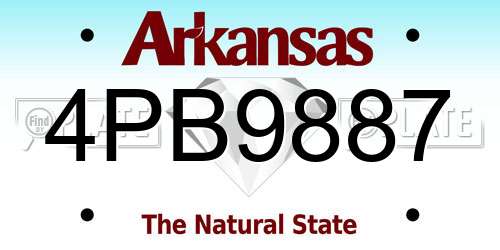 4PB9887 Arkansas License Plate