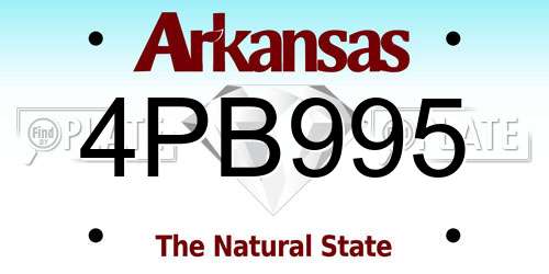 4PB995 Arkansas License Plate