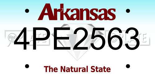 4PE2563 Arkansas License Plate