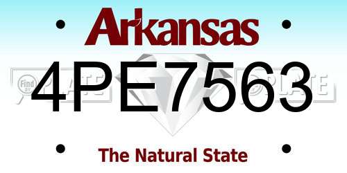 4PE7563 Arkansas License Plate