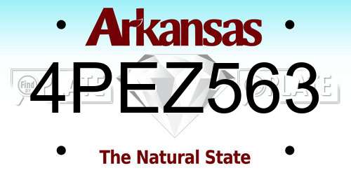 4PEZ563 Arkansas License Plate
