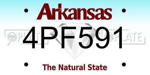 4PF591 Arkansas License Plate