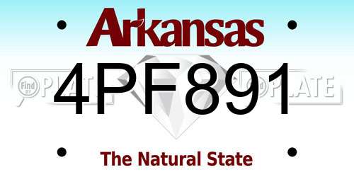 4PF891 Arkansas License Plate