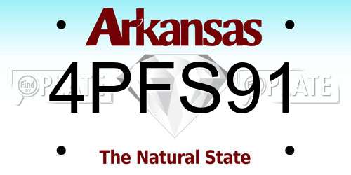4PFS91 Arkansas License Plate