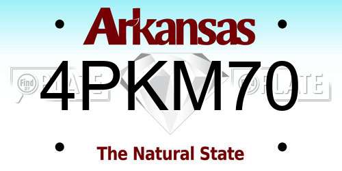 4PKM70 Arkansas License Plate