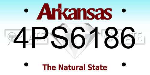 4PS6186 Arkansas License Plate