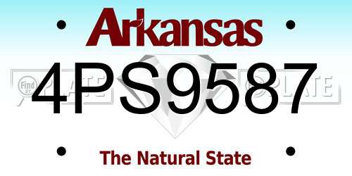 4PS9587 Arkansas License Plate