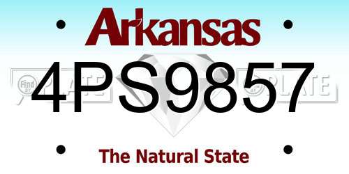 4PS9857 Arkansas License Plate