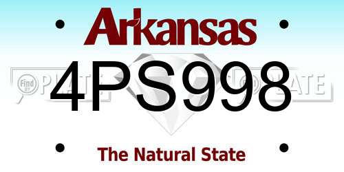 4PS998 Arkansas License Plate