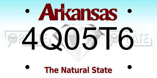 4Q05T6 Arkansas License Plate