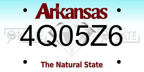 4Q05Z6 Arkansas License Plate