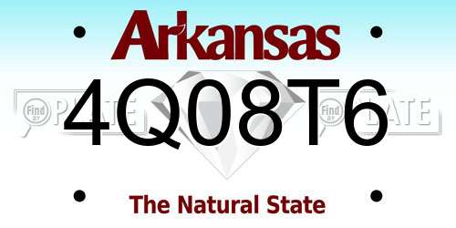 4Q08T6 Arkansas License Plate