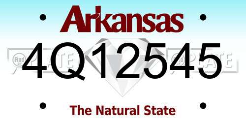 4Q12545 Arkansas License Plate