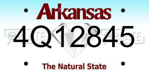 4Q12845 Arkansas License Plate