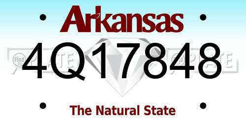 4Q17848 Arkansas License Plate