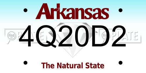 4Q20D2 Arkansas License Plate