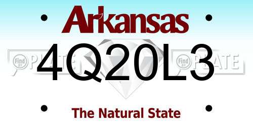 4Q20L3 Arkansas License Plate
