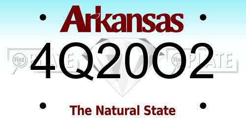4Q20O2 Arkansas License Plate