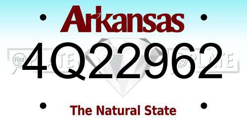 4Q22962 Arkansas License Plate