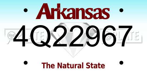 4Q22967 Arkansas License Plate