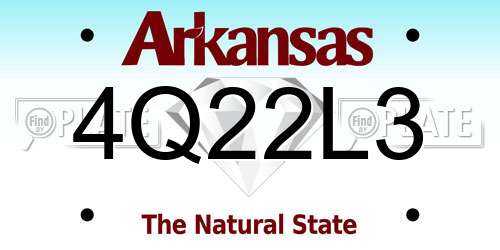 4Q22L3 Arkansas License Plate