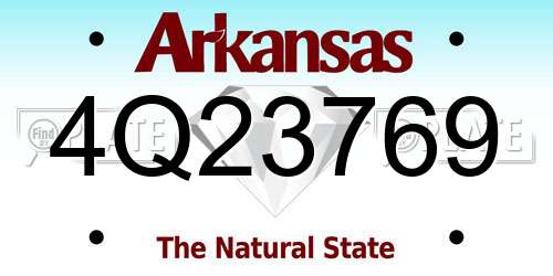 4Q23769 Arkansas License Plate