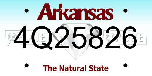 4Q25826 Arkansas License Plate